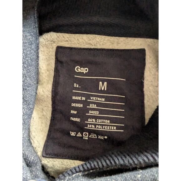 Gap Men’s M Navy Speckled Pullover Sweatshirt Shawl Collar Button Neck Cozy - Picture 3 of 7